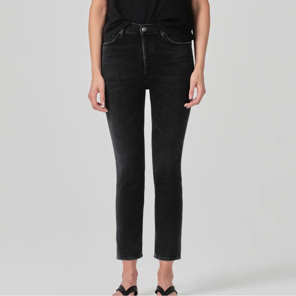 Agolde Nico High Rise Slim Fit Stretch Black - Size 23